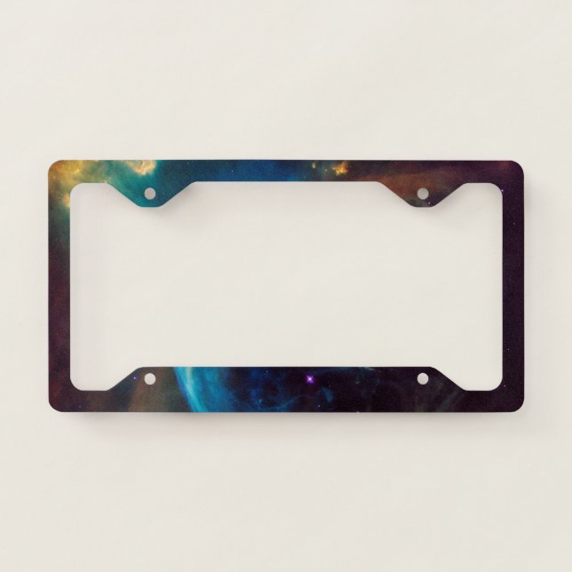 Bubble Nebula Space Astronomy Cosmic License Plate Frame (Front)