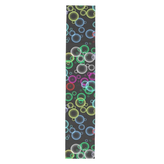 bubble pattern 02.b Black BG Medium Table Runner (Front)