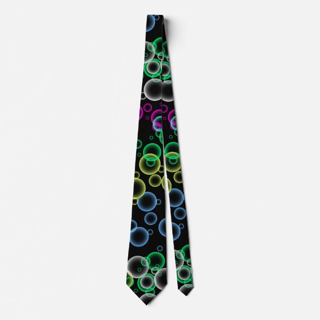bubble pattern 02.b Black BG Neck Tie (Front)