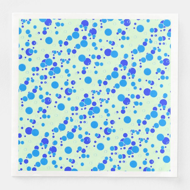 Bubble pattern C01.blue LGreen BG Paper Dinner Napkins (Front)