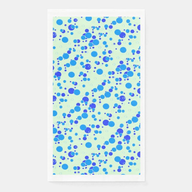 Bubble pattern C01.blue LGreen BG Paper Guest Towels (Front)