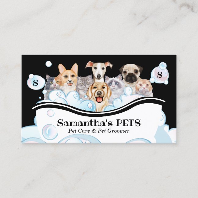 Bubble Pet Care Agency Services Business Card