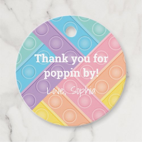 Bubble Pop Toy Rainbow Popper Fidget Toy Birthday Favor Tags