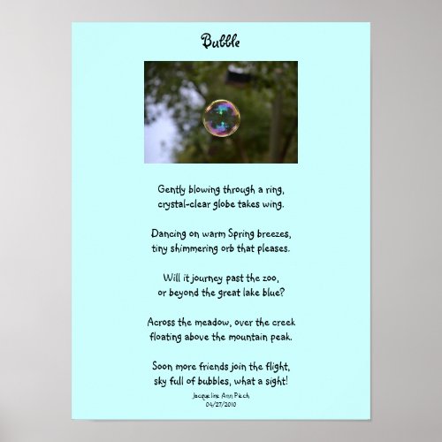 Bubble Poster For Children