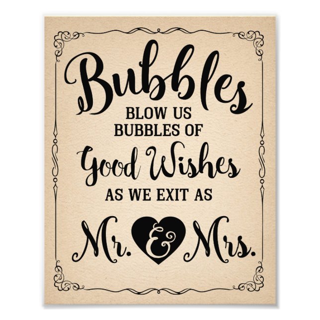 bubble sign wedding or party sign (Front)