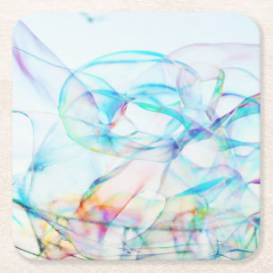 Bubble Sky Paper Coaster Minimal Blue Bubble