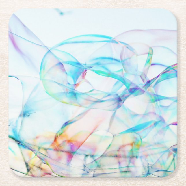Bubble Sky Paper Coaster | Minimal Blue Bubble  (Front)