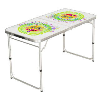 Bubble Smile Meemogie Emoji Art Beer Pong Table