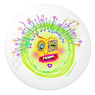 Bubble Smile Meemogie Emoji Art Ceramic Knob
