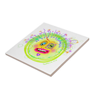Bubble Smile Meemogie Emoji Art Ceramic Tile
