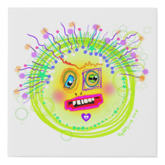 Bubble Smile Meemogie Emoji Art Faux Canvas Print