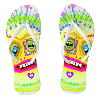 Bubble Smile Meemogie Emoji Art Flip Flops