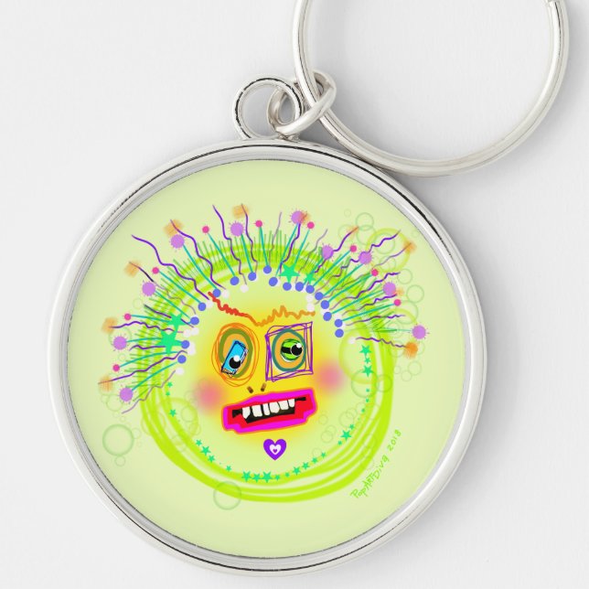 Bubble Smile Meemogie Emoji Art Keychain (Front)