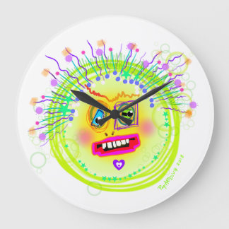 Bubble Smile Meemogie Emoji Art Large Clock