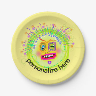 Bubble Smile Meemogie Emoji Art Paper Plates