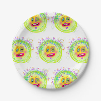 Bubble Smile Meemogie Emoji Art Paper Plates
