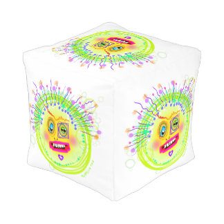 Bubble Smile Meemogie Emoji Art Pouf