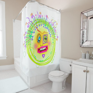 Bubble Smile Meemogie Emoji Art Shower Curtain