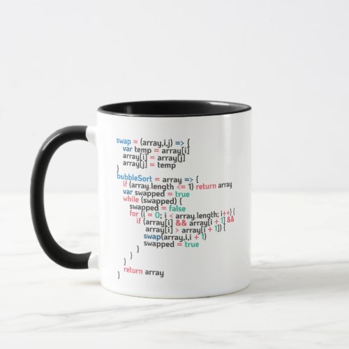 Bubble Sort Computer Programming Code Snippet Mug