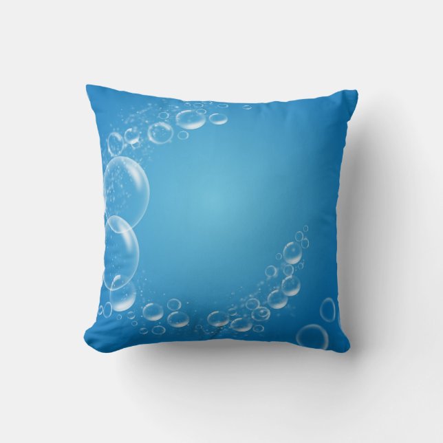 Bubble & Speech Bubble Throw Pillow (Front)