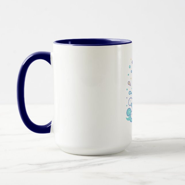 Bubble Splash Dolphin Cute Ocean Animal Custom Mug (Left)