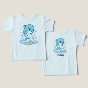 Bubble Splash Dolphin Cute Ocean Animal Custom Toddler T-shirt