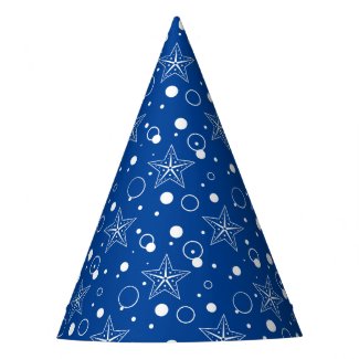 Bubble Stars Blue Party Hat