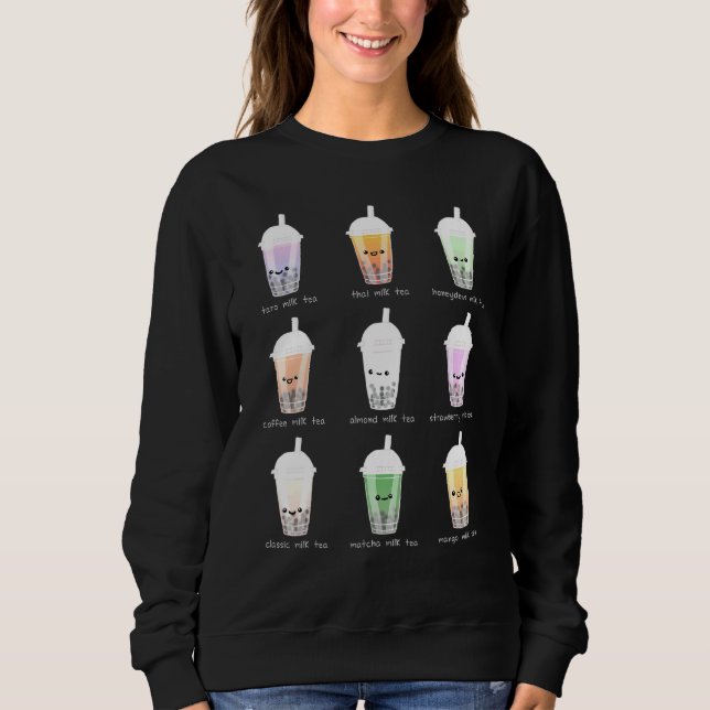Bubble Tea And Boba Tea Pastel Pink Aesthetic Sweatshirt (Front)