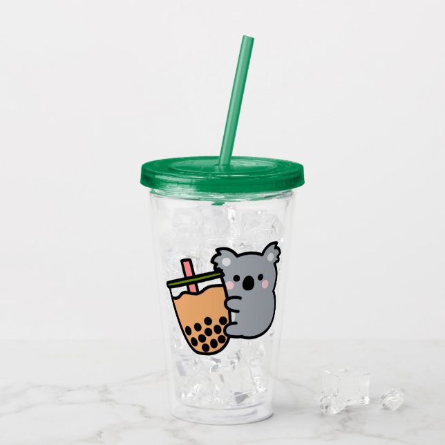 Bubble Tea and Koala Bear Acrylic Tumbler (Back Ice)