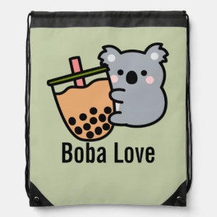 Bubble Tea and Koala Bear Drawstring Bag