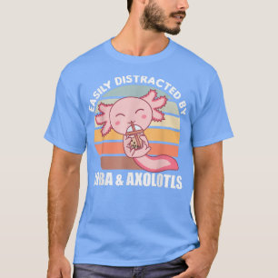 Bubble Tea Aolotl Chocolate Cute Animals Boba T-Shirt