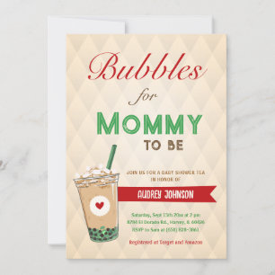 Bubble Tea Baby Shower Coffee Korean Kpop Boba Invitation