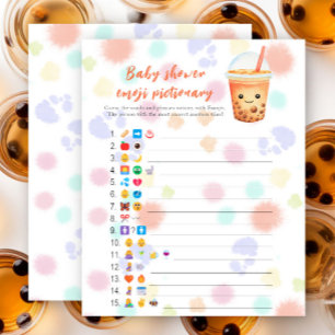 Bubble tea baby shower Emoji picture game