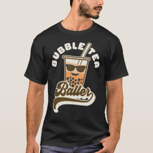 Bubble Tea Baller Vintage Boba Drink Retro Text T-Shirt