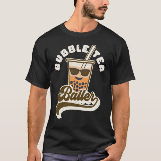 Bubble Tea Baller Vintage Boba Drink Retro Text T-Shirt