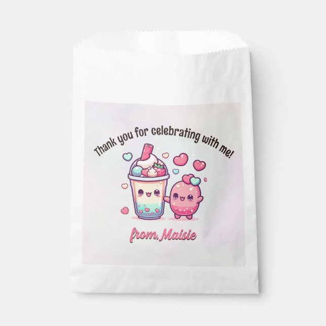 Bubble Tea Birthday Favor Bags (Front)