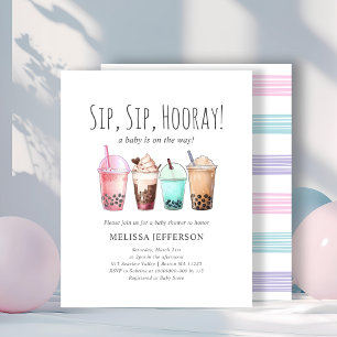Bubble Tea Boba Baby Shower Budget Invitation