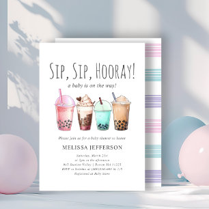 Bubble Tea Boba Baby Shower Invitation