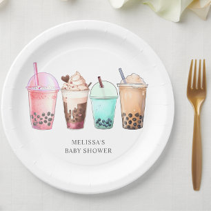 Bubble Tea Boba Baby Shower  Paper Plates