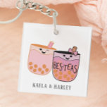 Bubble Tea Boba Best Friend Keychain<br><div class="desc">This adorable bubble tea best friend design is sure to bring joy to your besties face! Find matching gifts in my shop!</div>
