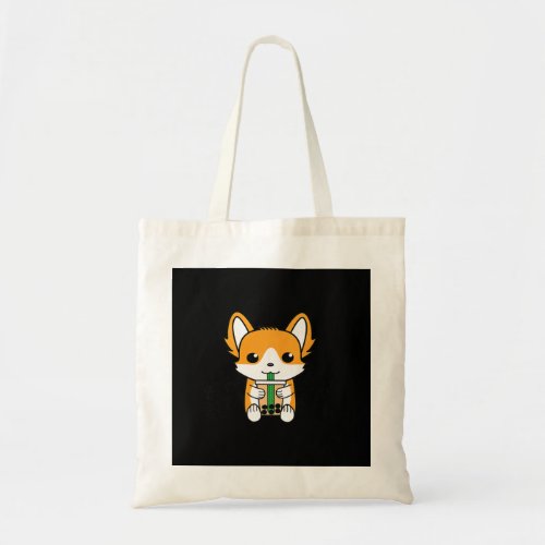 Bubble Tea Boba Corgi Premium Tote Bag