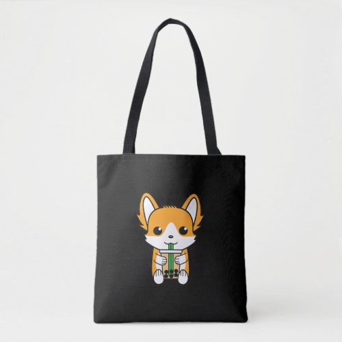 Bubble Tea Boba Corgi Premium Tote Bag