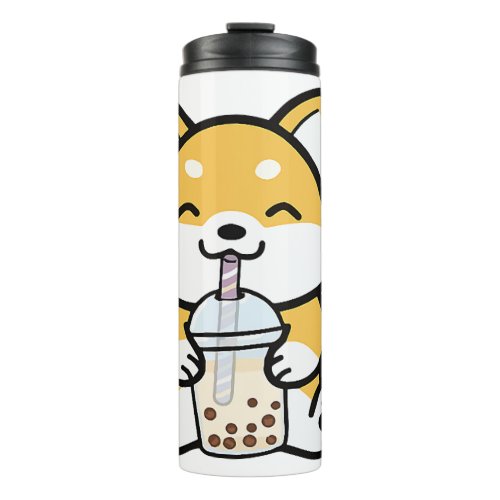 Bubble Tea Boba Corgi Thermal Tumbler