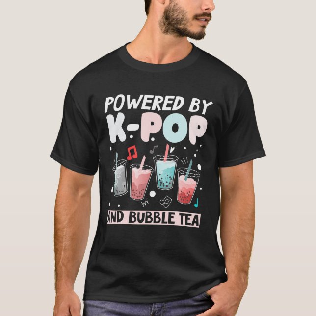 Bubble Tea Boba Milk K-POP Fans Music Lover Gift T-Shirt (Front)