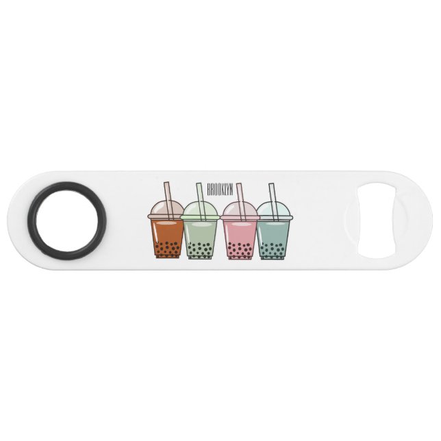 Bubble tea cartoon illustration  bar key (Front (Horizontal))