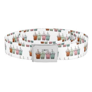 Bubble tea cartoon illustration belt