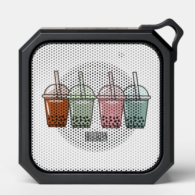 Bubble tea cartoon illustration bluetooth speaker (Front)