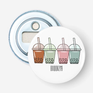 Bubble tea cartoon illustration bottle opener
