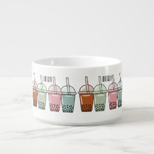 Bubble tea cartoon illustration bowl
