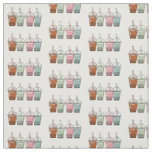 Bubble tea cartoon illustration fabric